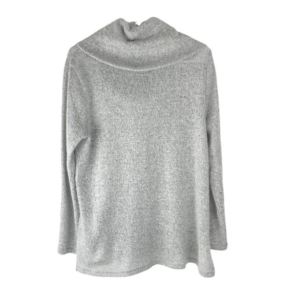 DKNY Soft Gray Cowl Neck High Low Sweater Size Medium - Picture 3 of 9